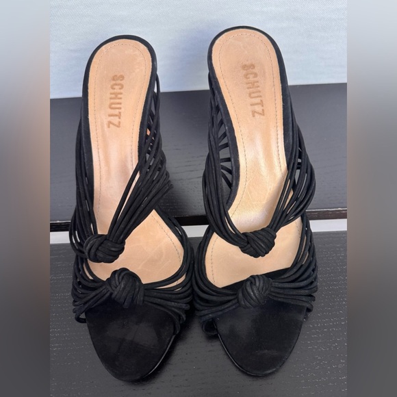 New Schutz Black Chandra Heeled Sandals Size 9 1/2 - Picture 6 of 6